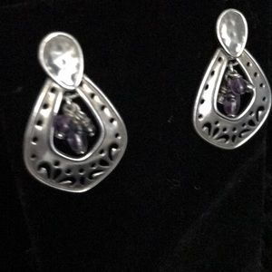 Silpada silver and purple earrings.